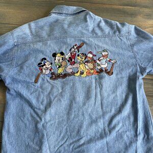 Vintage Walt Disney Too Cute Guetta Bros Embroidered Denim Womens Size L (Z7)